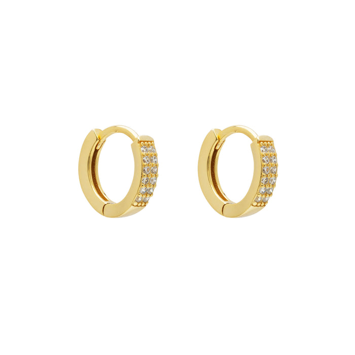 DOUBLE PAVE GOLD HOOPS